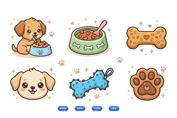Cute Puppy Food Clipart Pack Review