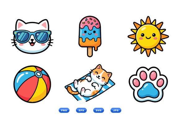 Cute Summer Cat Clipart Pack Review