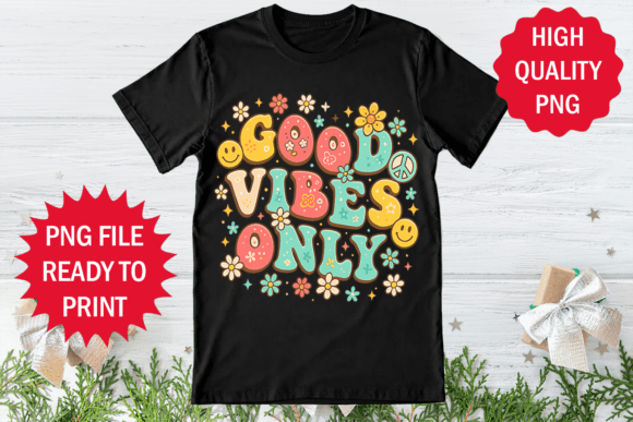 Good Vibes Only 70s Retro T-shirt Design Review
