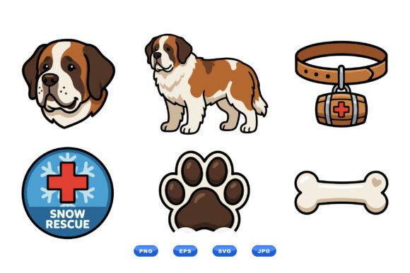 Saint Bernard Dog Clipart Set Review