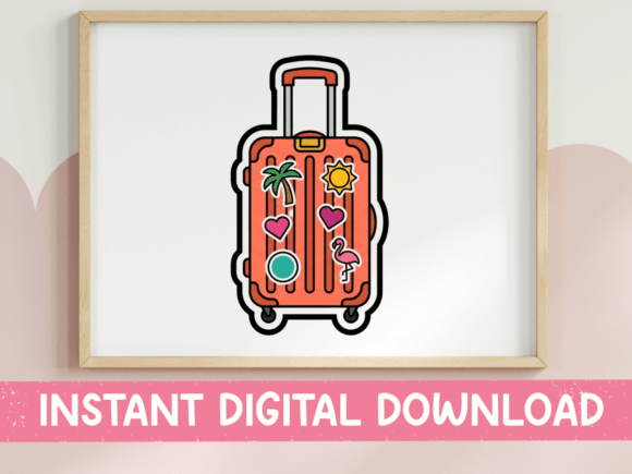 Travel Suitcase with Vacation Stickers Embroidery Review